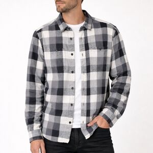 Classic Black and White Checkered Men's Shirt
